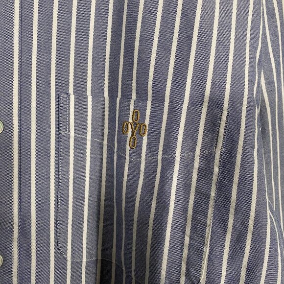 NWT Octobers Very Own Vertical Stripe LS Monogram Logo Woven Shirt mens size XXL - Picture 3 of 9